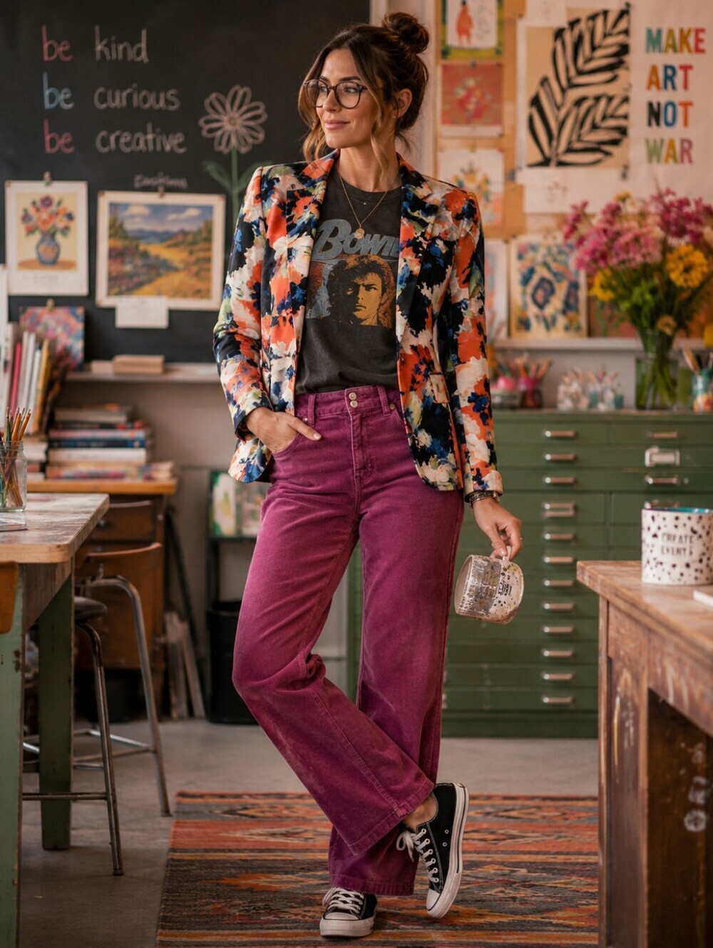 Kasper Separates Abstract Floral Blazer | Size 14 | Fully Lined Statement Jack